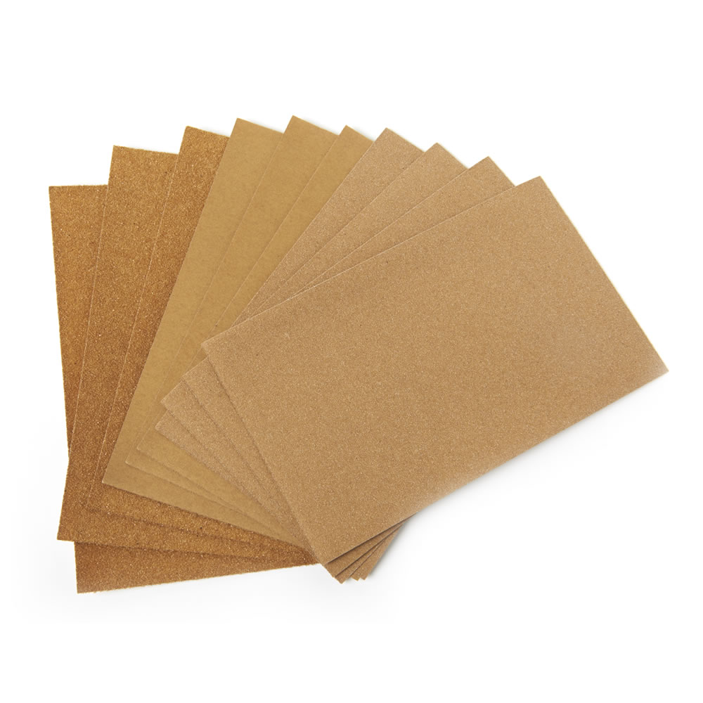 Wilko Sandpaper Assorted Grades 10 Pack   Image 1
