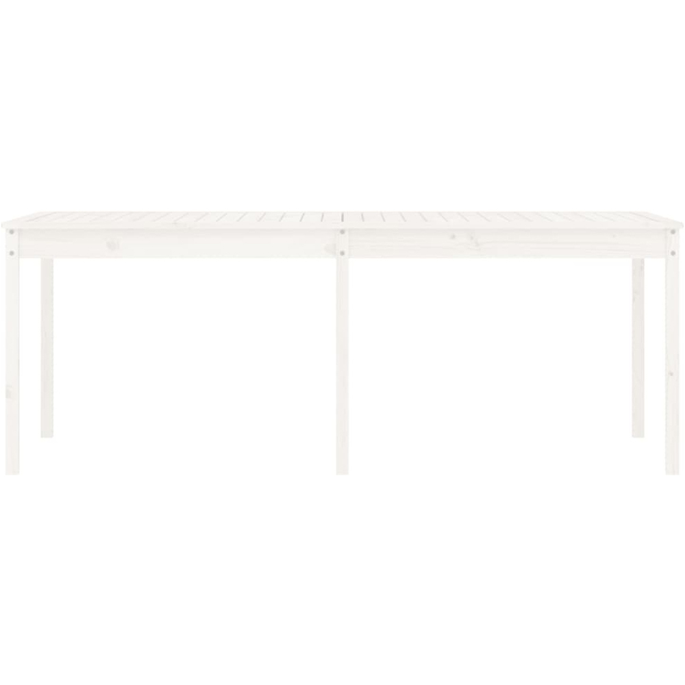 vidaXL 8 Seater Solid Pine Wood Garden Dining Table White Image 4
