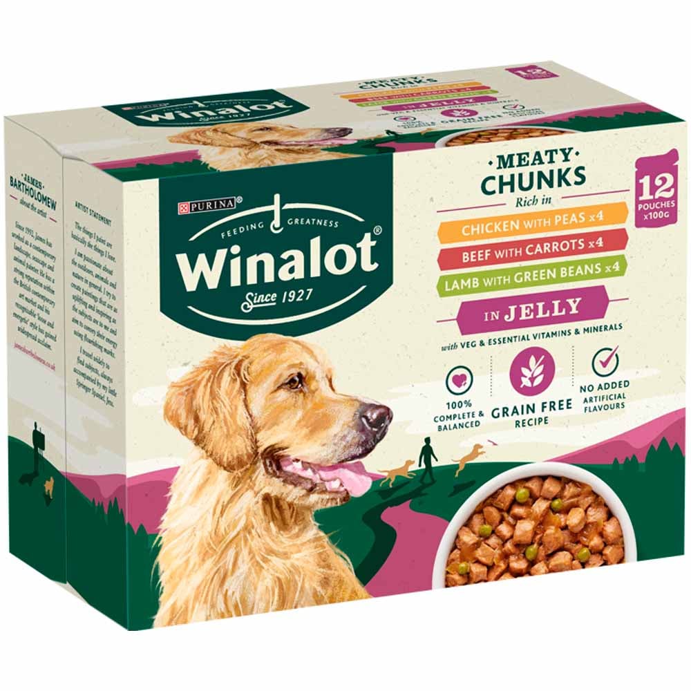 Purina Winalot Wet Dog Food Pouches Mixed in Jelly 100g Case of 4 x 12 Pack Image 4