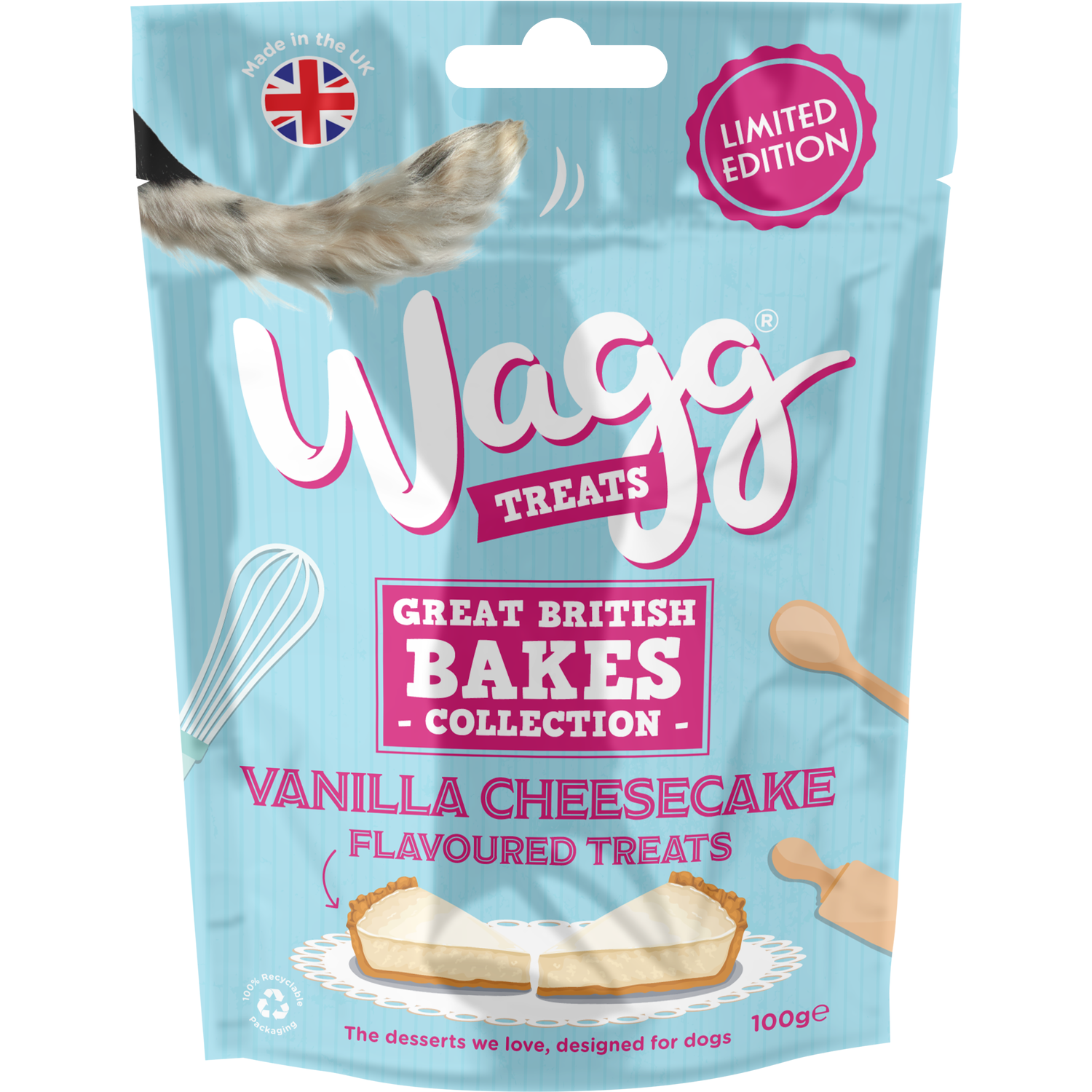 Wagg Vanilla Cheesecake Flavoured Treats 100g - Blue Image