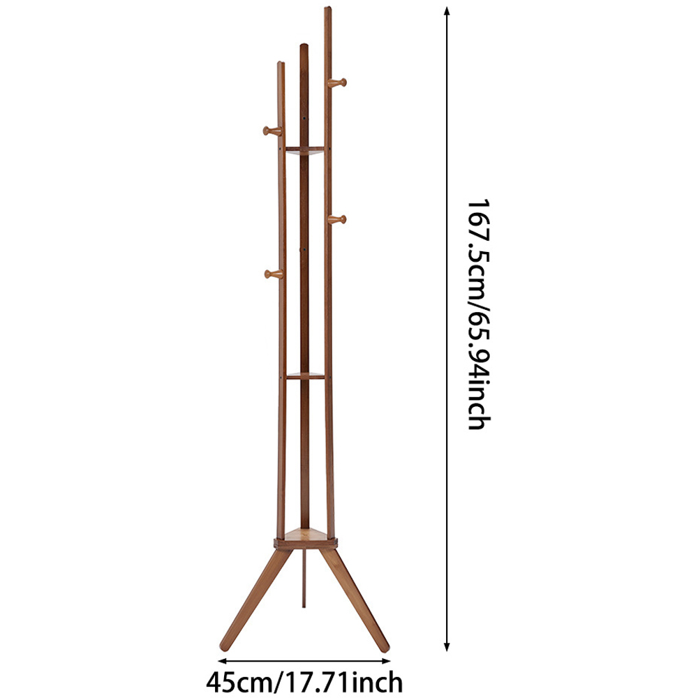 H&O Direct Tripod Brown Coat Rack Image 5