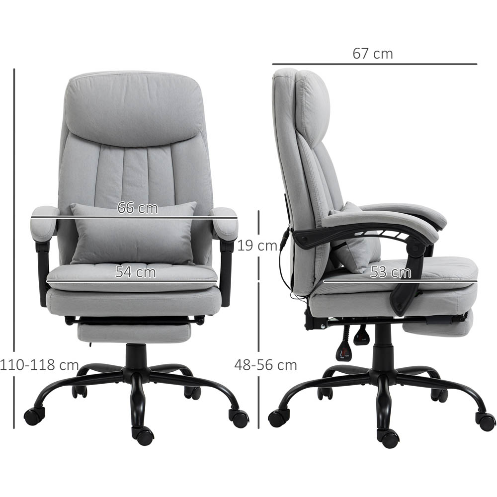 Portland Grey Microfibre Swivel Vibration Massage Office Chair Image 7