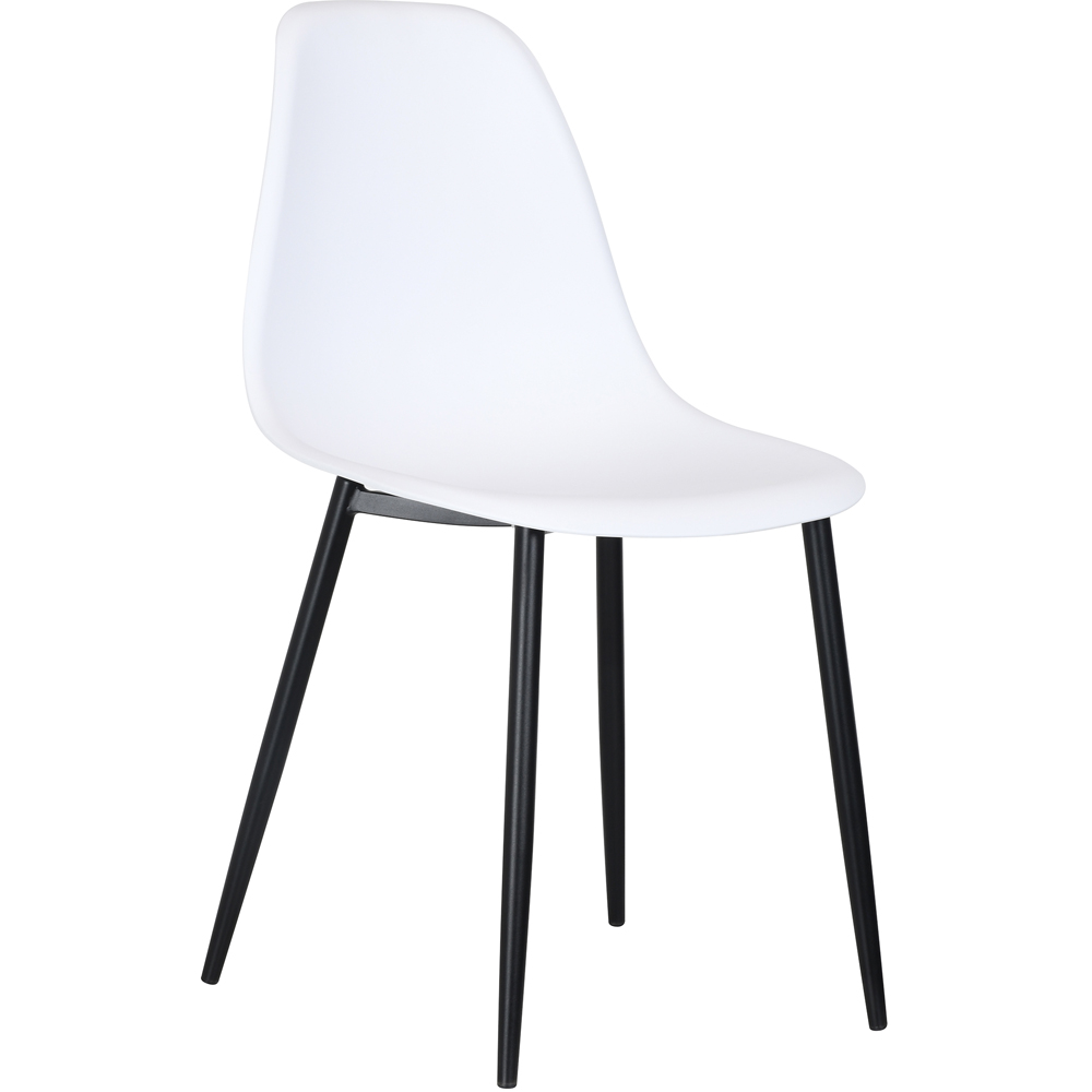 Core Products Aspen Set of 2 White and Black Curved Dining Chair Image 3