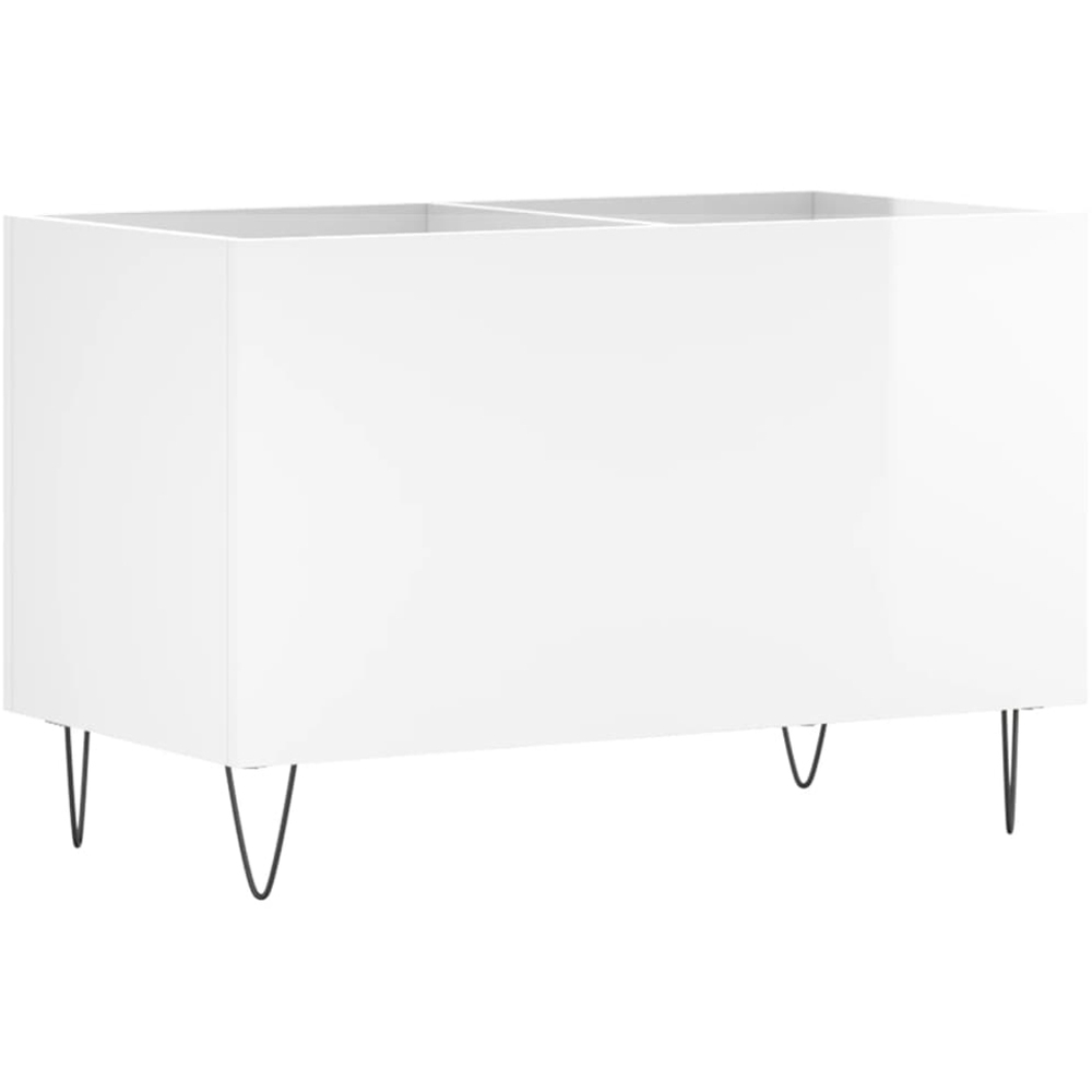 vidaXL High Gloss White Record Cabinet Image 2