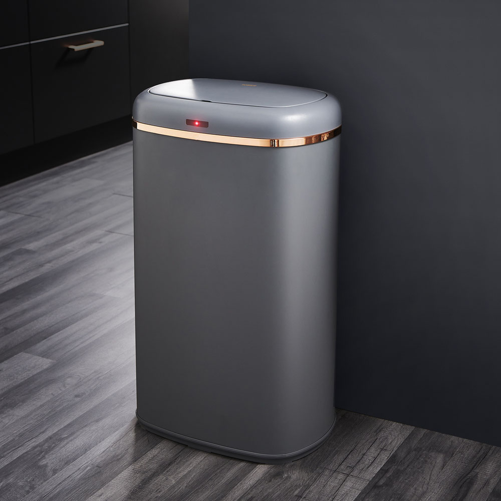 Tower Grey Square Sensor Bin 58L Image 2