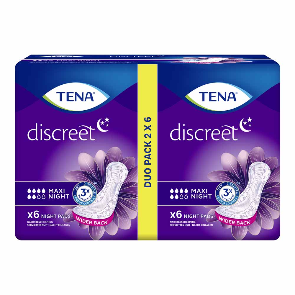 Tena Lady Discreet Maxi Night Duo 12 pack Image 2