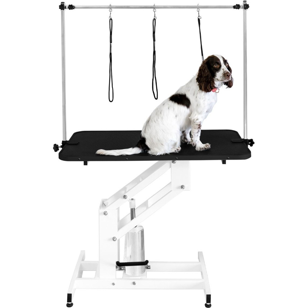 Petnamic Hydraulic White and Black Top Dog Grooming Table Image 6