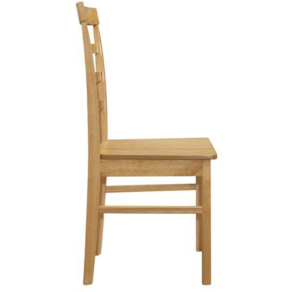 Upton Set of 2 Oak Ladder Back Dining Chair Image 3