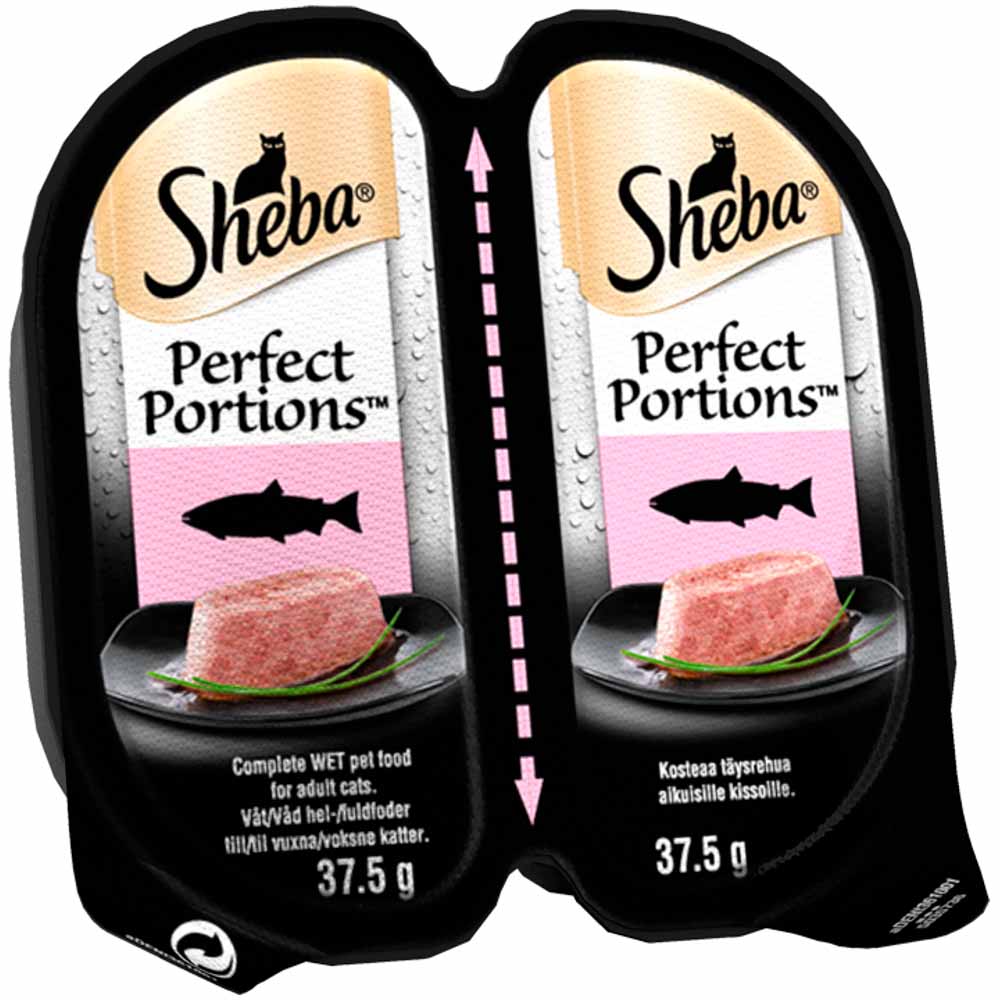 Sheba Perfect Portions Adult Wet Cat Food Trays Salmon in Pate 6 x 37.5g Image 3