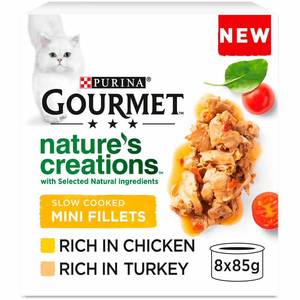 Gourmet Natures Creations Chicken and Turkey Cat Food 8 x 85g Image 1