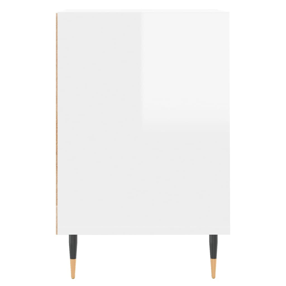 vidaXL 2 Door 4 Shelf High Gloss White TV Cabinet Image 7