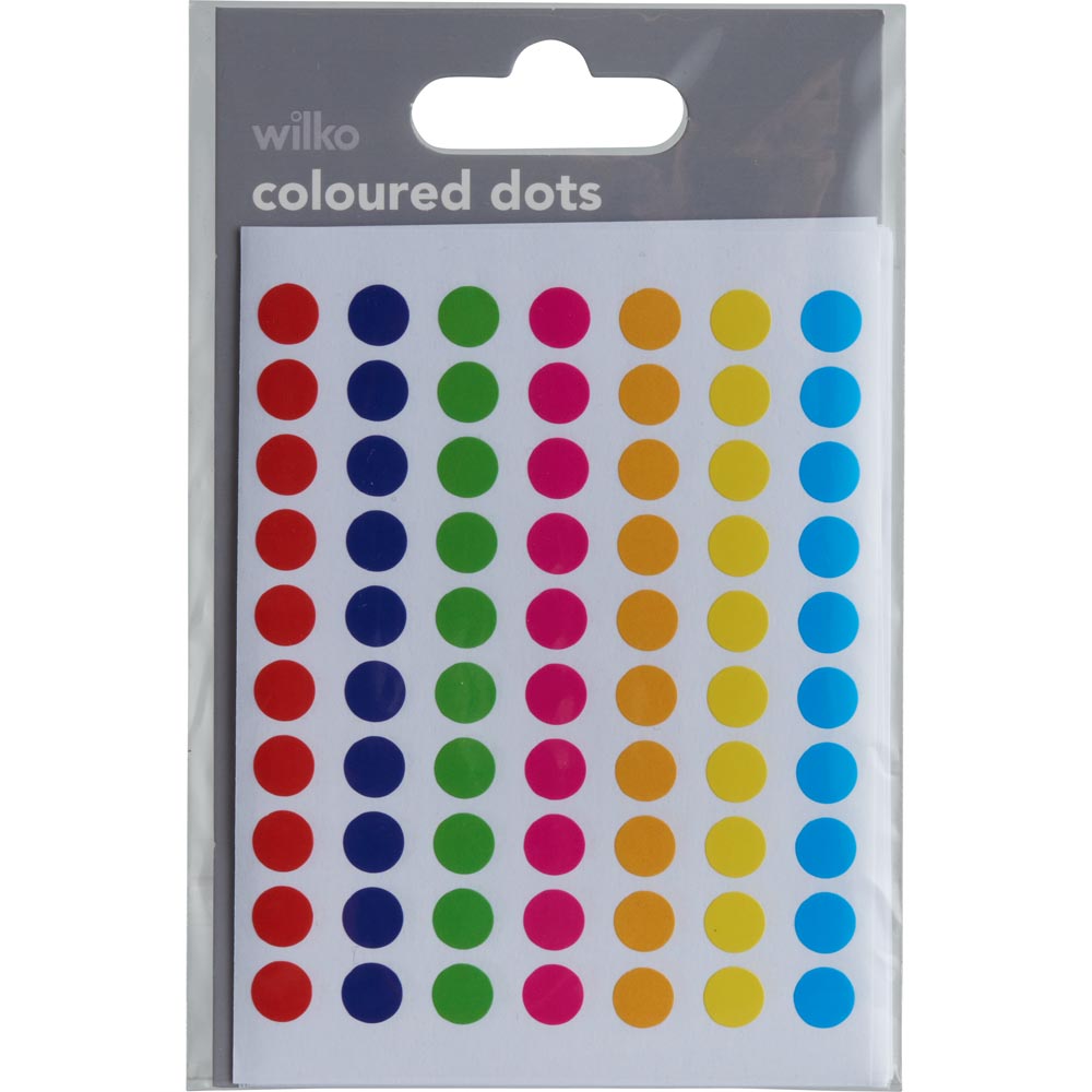 Wilko Coloured Dots 8 Pack Image 1