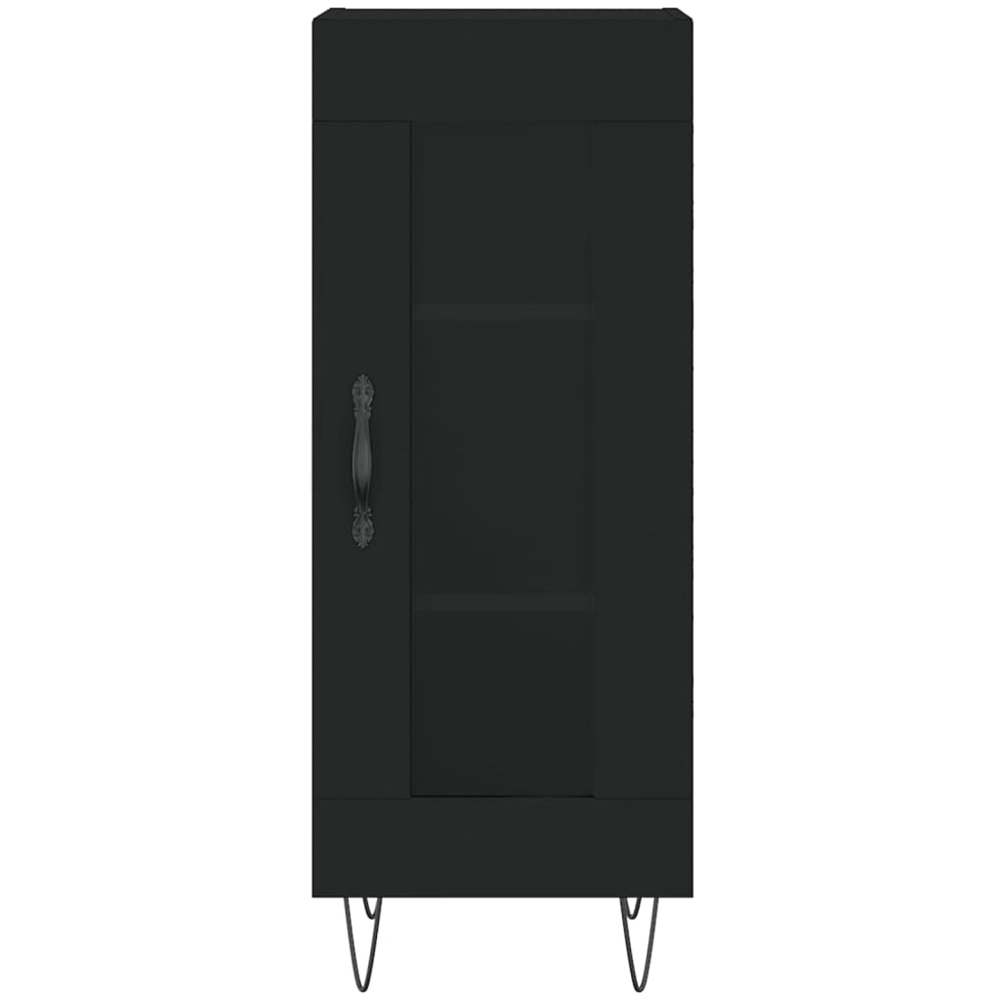 vidaXL Single Glass Door 3 Shelf Black Sideboard Image 5