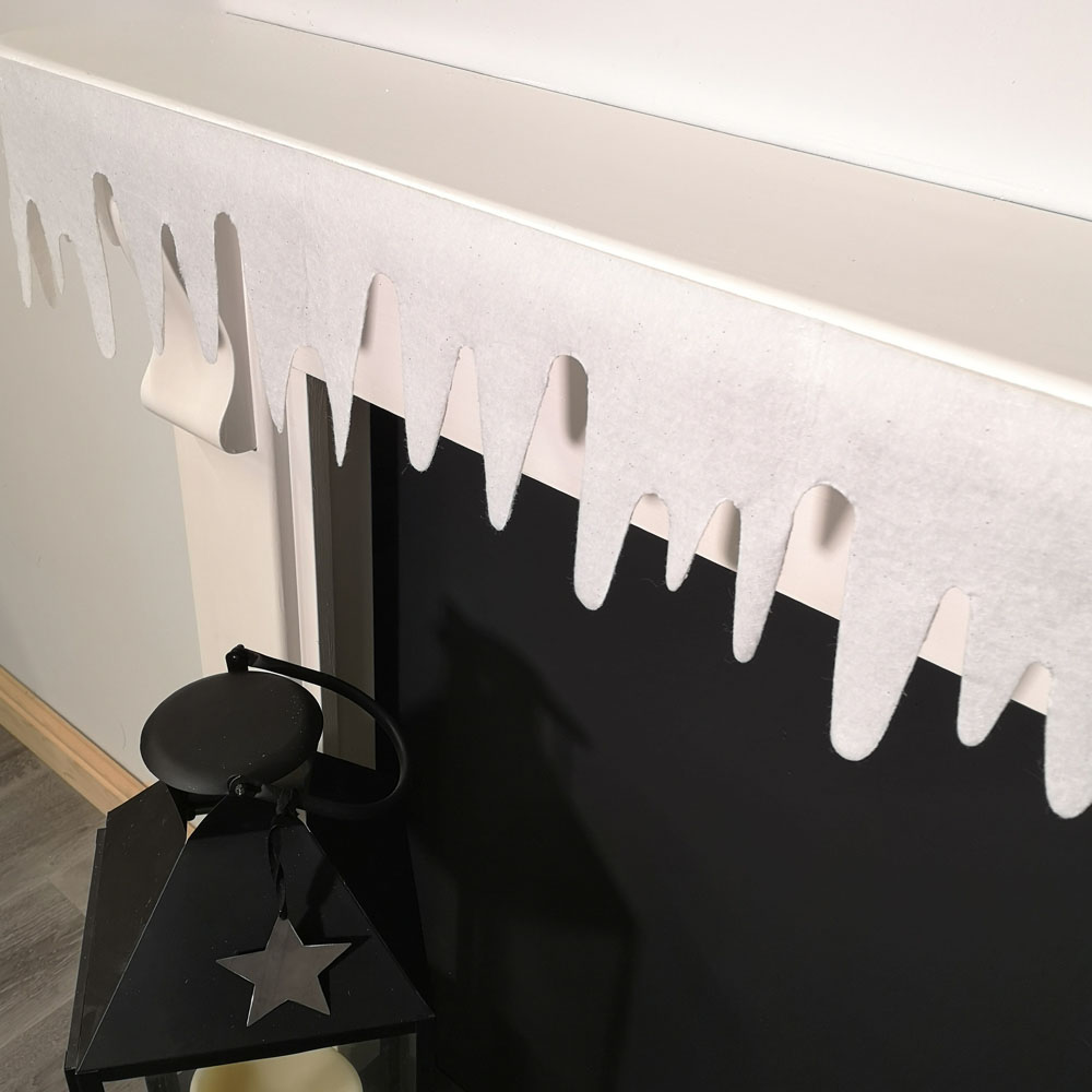 Premier Glitter Icicle White Felt Fringe Wall Fireplace Christmas Decoration 18 x 240cm Image 2