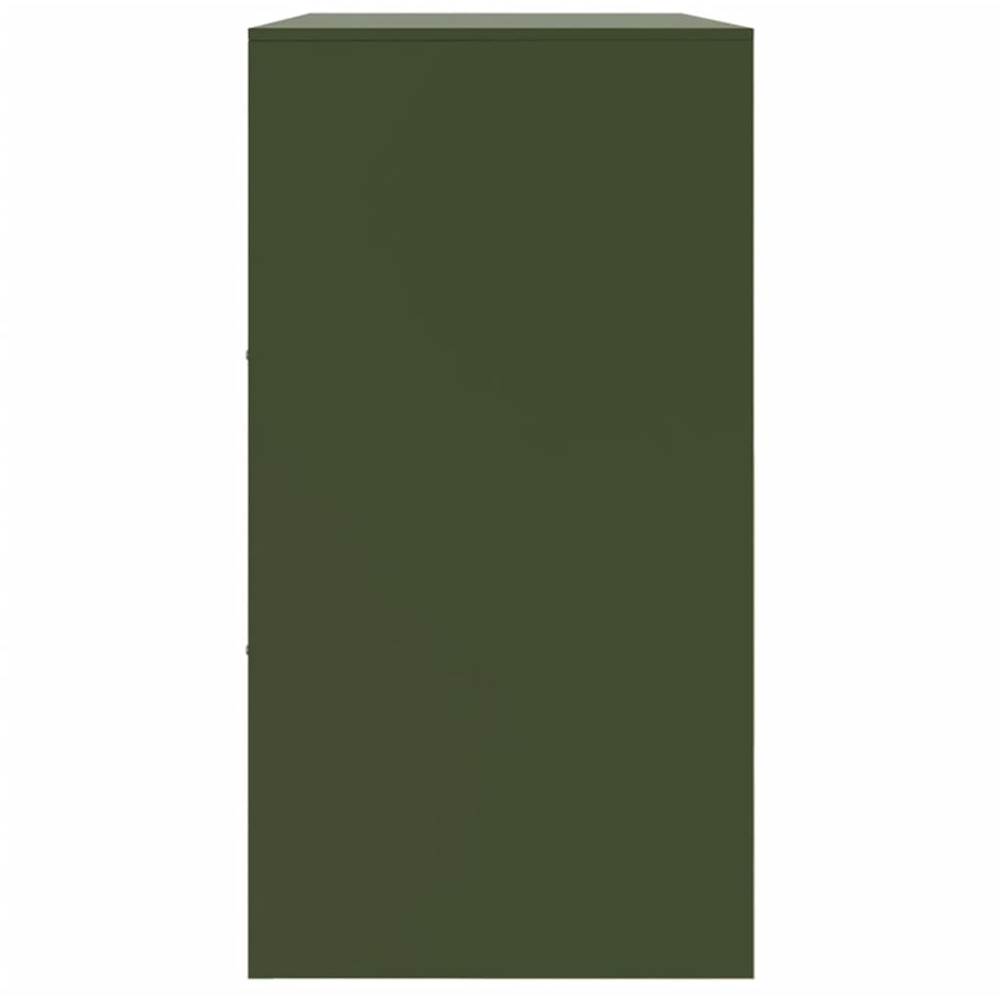 vidaXL 6 Door Olive Green Metal Sideboard Image 7
