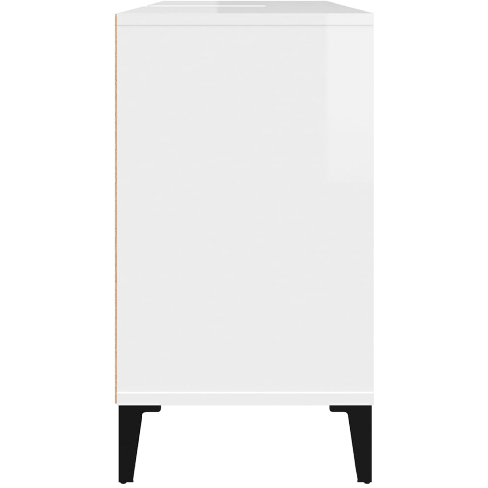 vidaXL Single Door 4 Shelf Gloss White Washbasin Cabinet Image 6