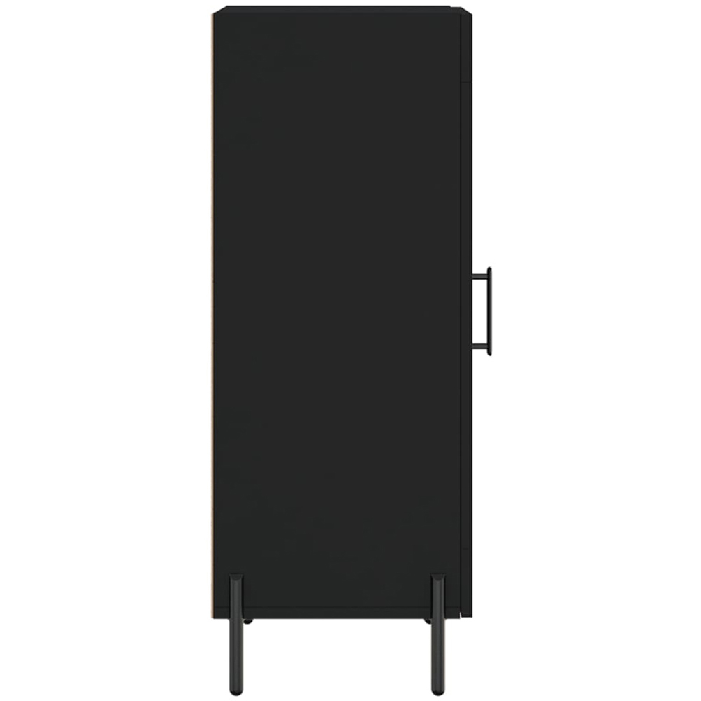 vidaXL Single Glass Door 3 Shelf Black Wooden Sideboard Image 7