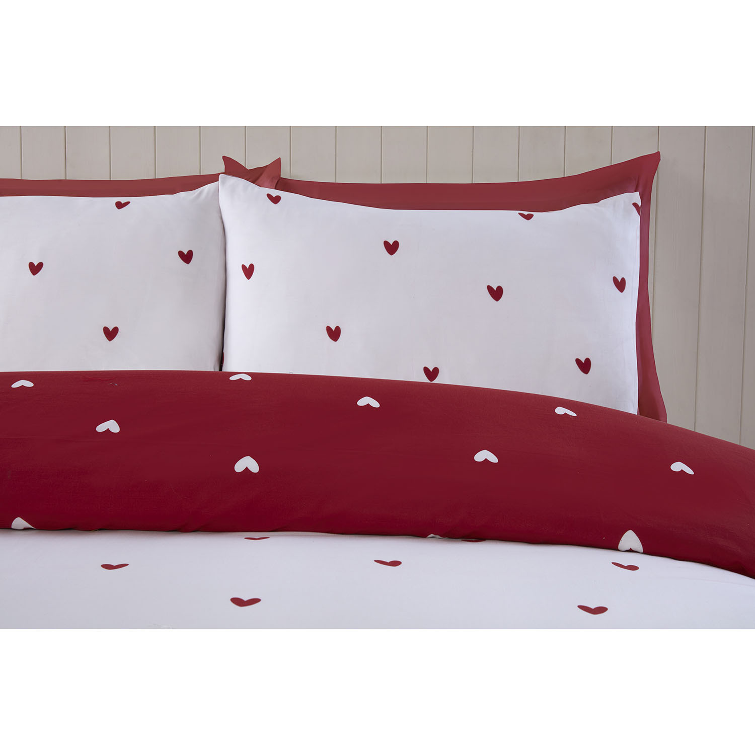 Love Heart Duvet Set - Red / Single Image 3