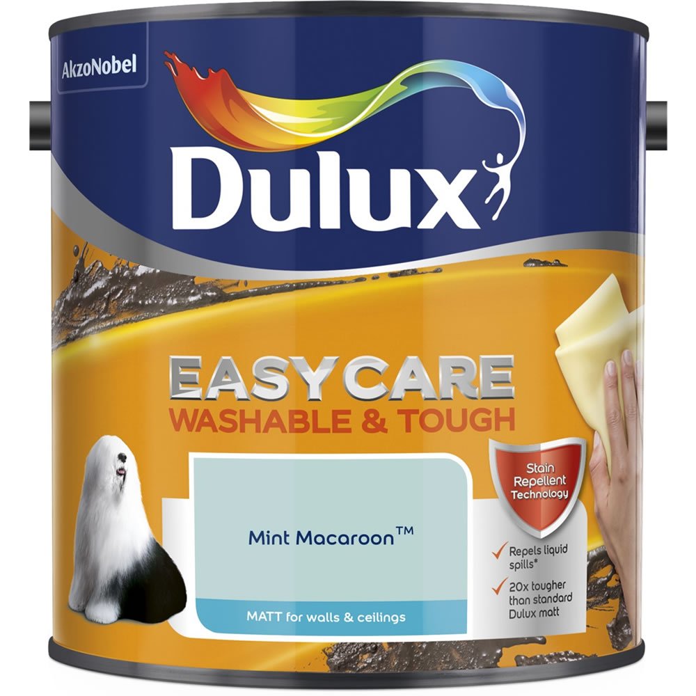 Dulux Easycare Washable & Tough Mint Macaroon Matt Emulsion Paint 2.5L Image 2