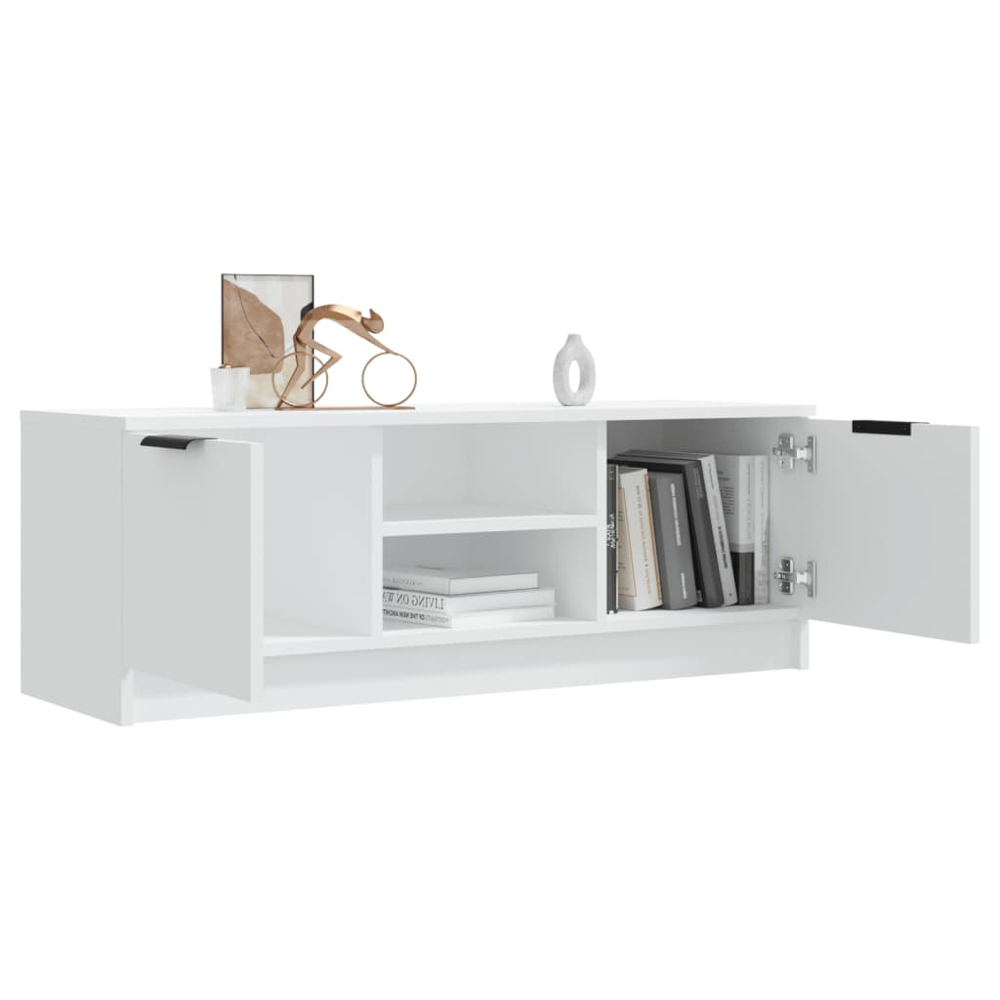 vidaXL 2 Door 2 Shelf White TV Cabinet Image 6