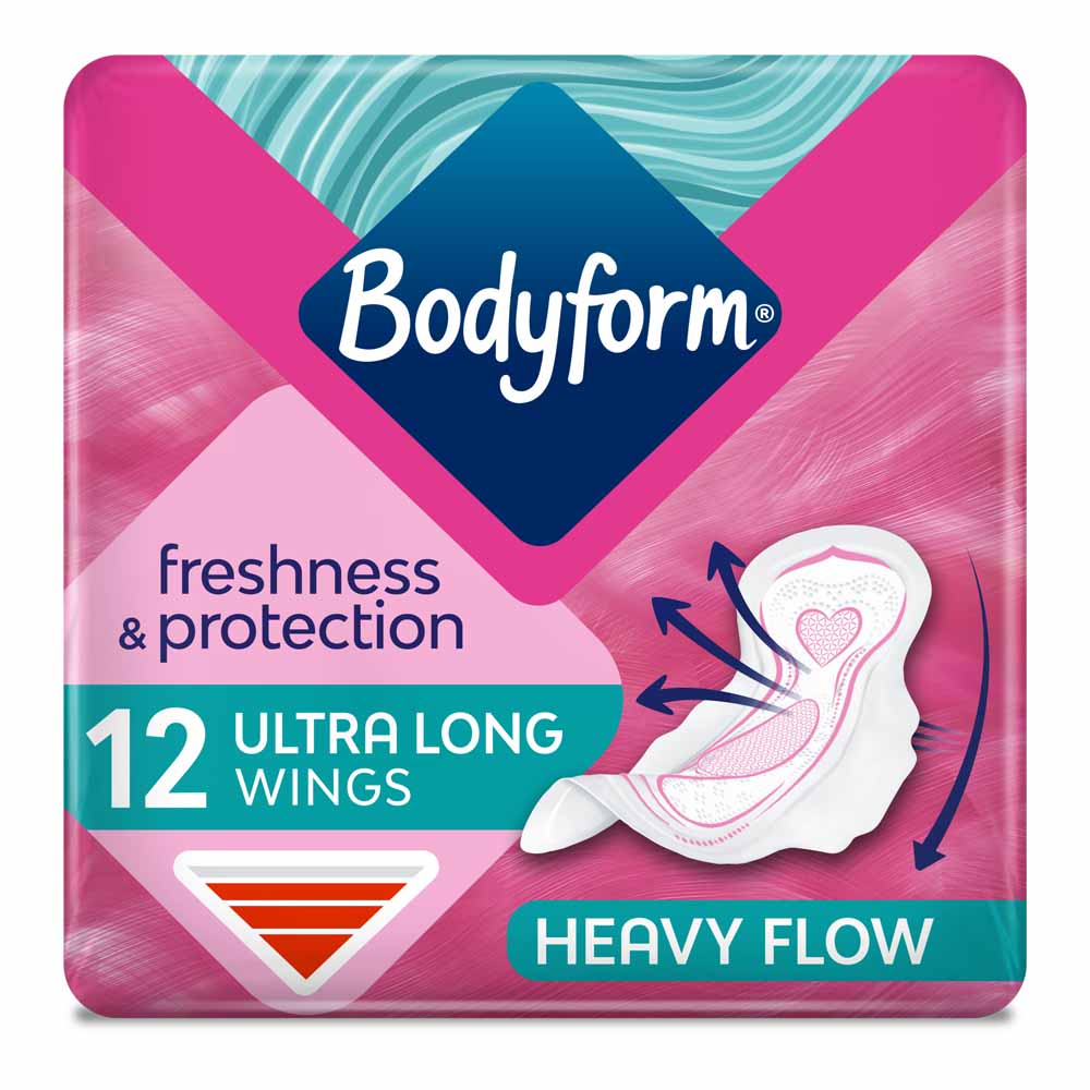 Bodyform Ultra Long Wings Sanitary Towels 12 pack Image 1