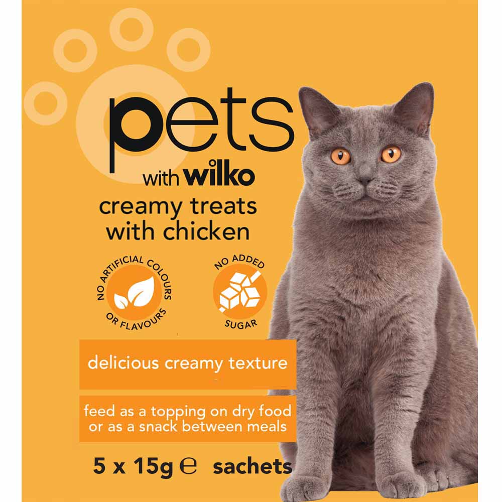 Wilko Creamy Treats Chicken 5x15g Image 1