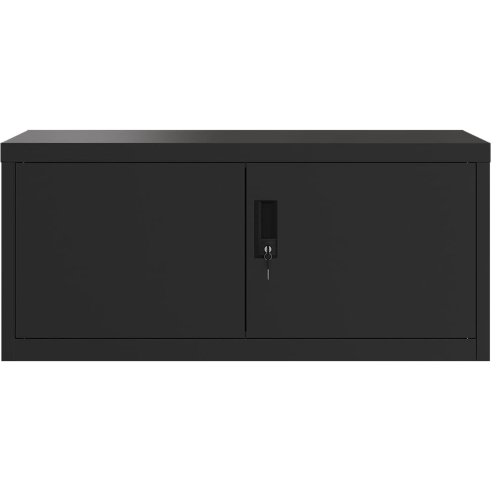 vidaXL 2 Door Black Steel Filing Cabinet Set of 2 Image 4