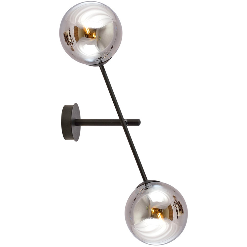 Emibig Linear 2 Light Graphite Shade Black Wall Lamp Image 1