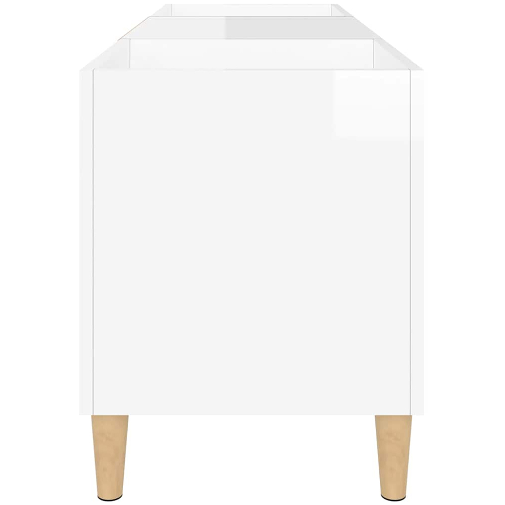 vidaXL 2 Shelf High Gloss White Record Cabinet Image 5