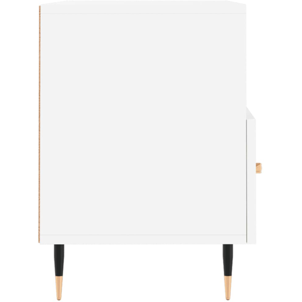 vidaXL 2 Drawer 2 Shelf White Wooden TV Cabinet Image 5