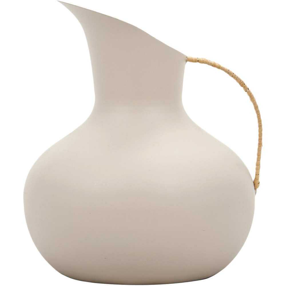 Orla Metal Jug Vase - Beige Image 1