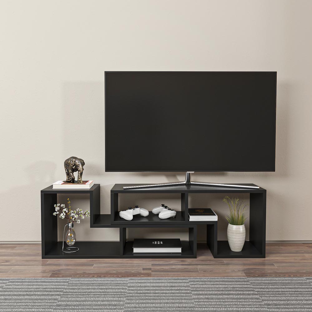 Decorotika Cubicco Black Adjustable TV Unit Image 5