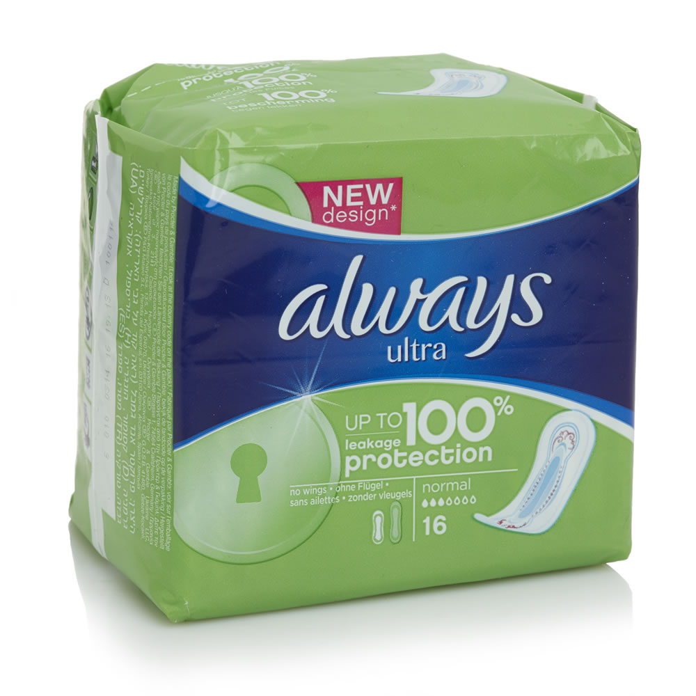 Always Ultra Normal Sanitary Towels 16 pack Image