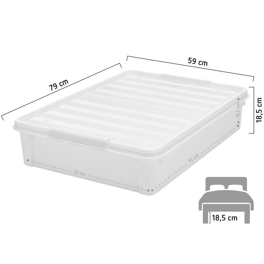 SmartStore Bedroller Underbed Storage Box with Transparent Lid 60L 2 Pack Image 9