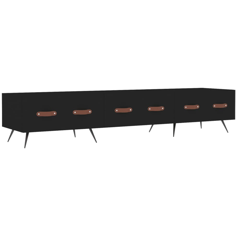 vidaXL 3 Drawer Black TV Cabinet Image 2