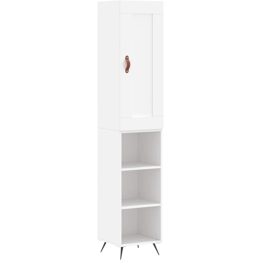 vidaXL Single Door 3 Shelf White Highboard Image 2