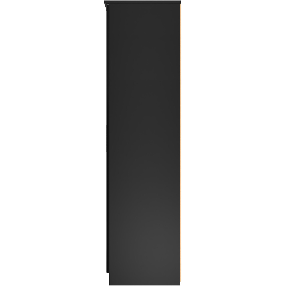 Crowndale Knightsbridge 4 Door Black Gloss and Black Tall Mirror Wardrobe Ready Assembled Image 7