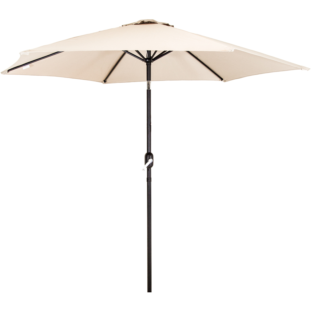 Charles Bentley Cream Metal Crank and Tilt Parasol 2.7m Image 1