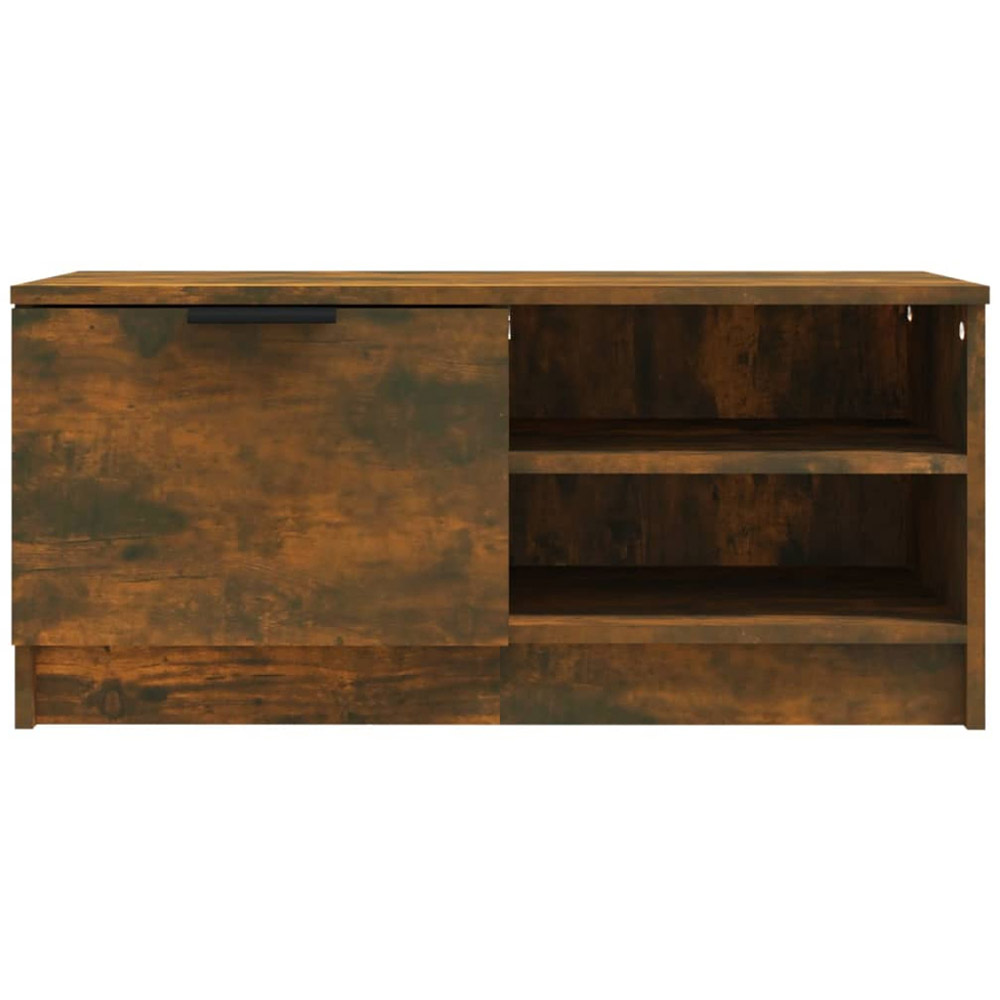 vidaXL Single Door 2 Open Shelf Smoked Oak TV Cabinet Image 5