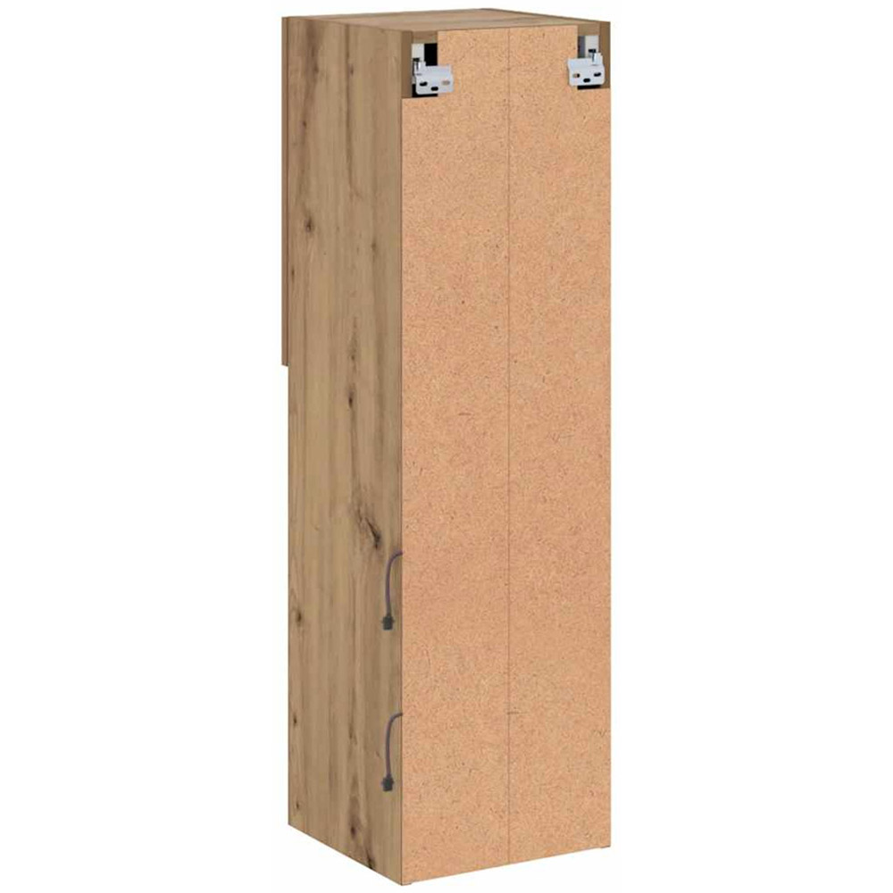 vidaXL Single Door 3 Shelf Artisan Oak Wall Mounted LED TV Cabinet Image 9