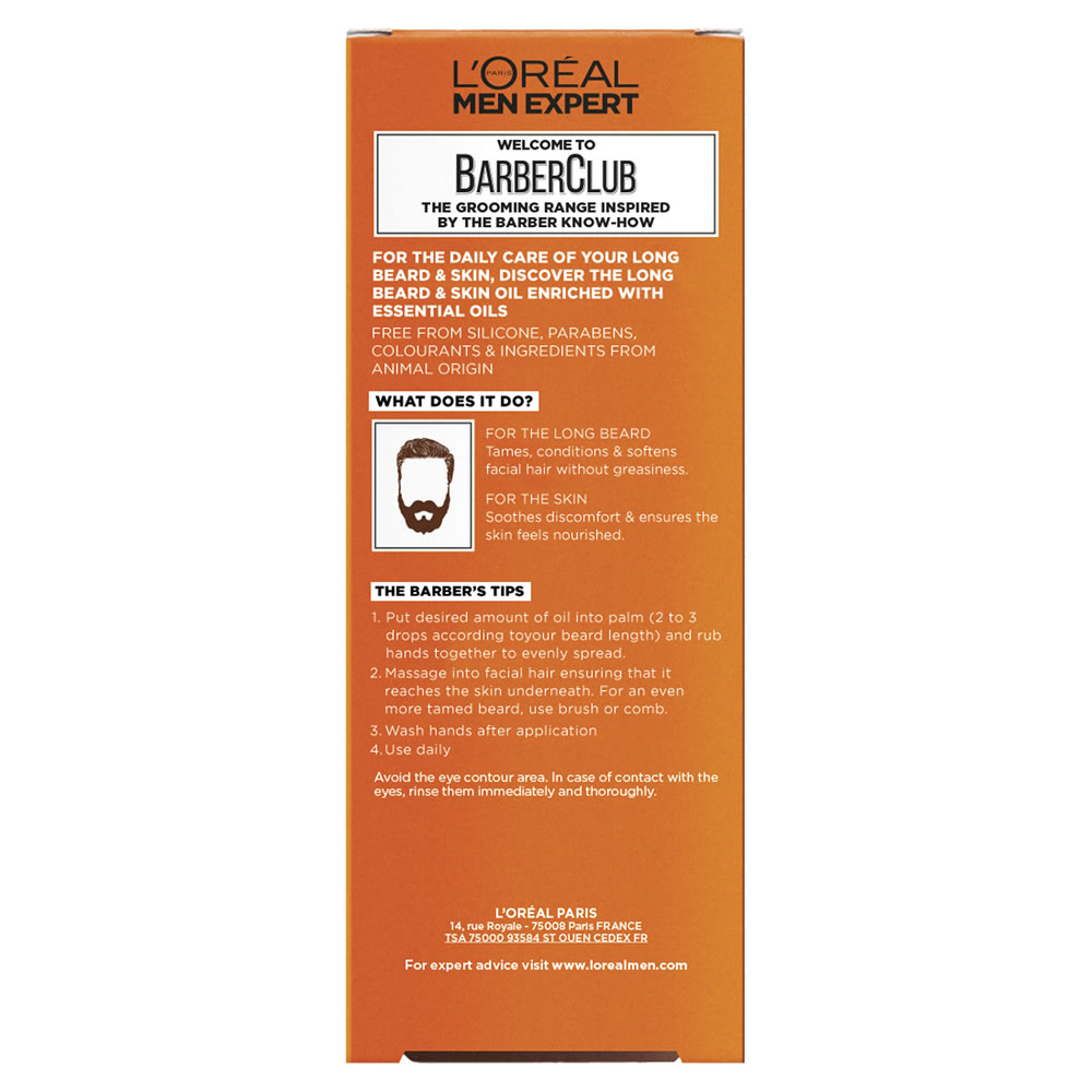 L'Oreal Men Expert Barber Club Long Beard and Skin  Oil 30ml Image 4