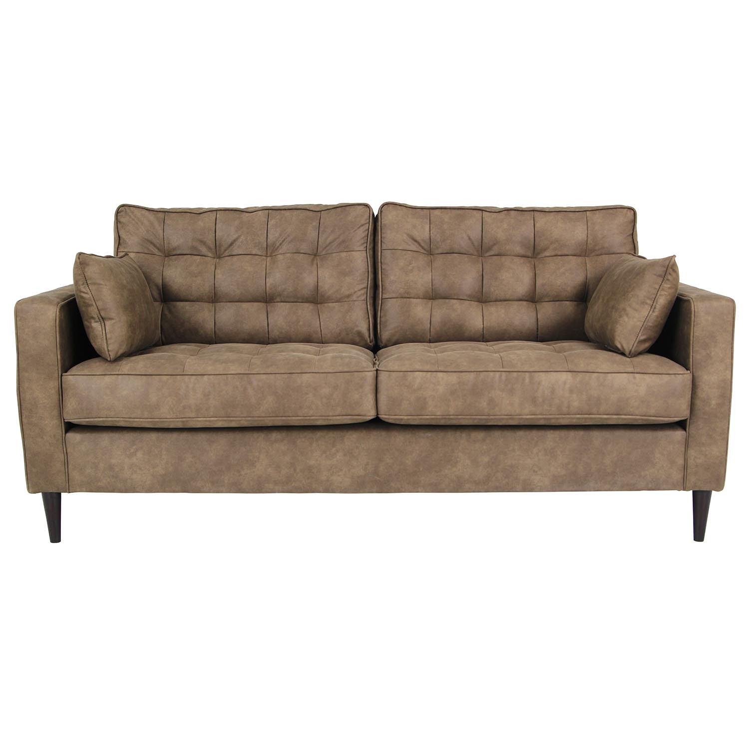 Anabelle 3 Seater Brown Fabric Sofa Image 2