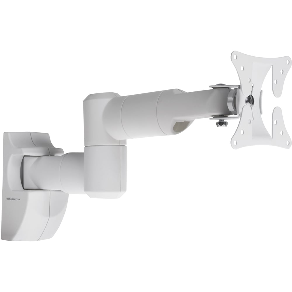 Properav White Swing Arm TV Wall Bracket 13 to 28 inch Image 1