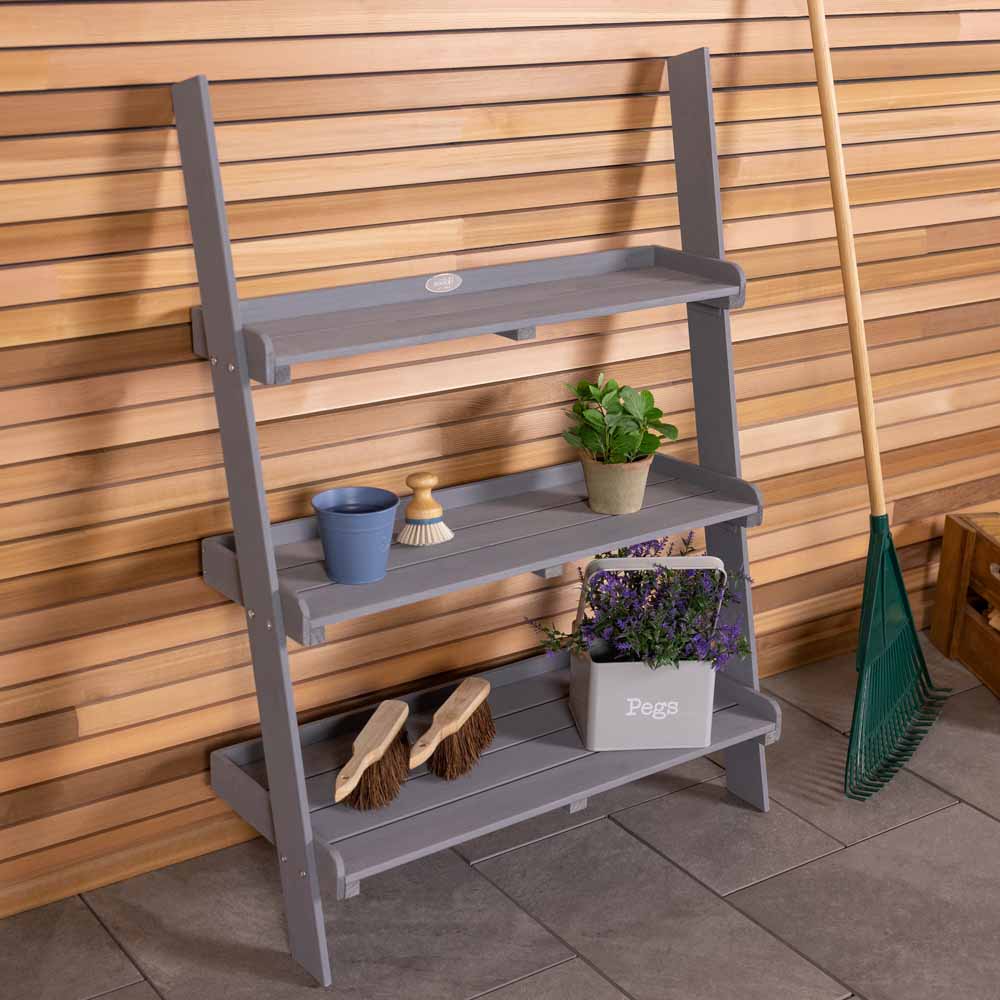 Charles Bentley Grey Wide Ladder Planter 110 x 33 x 79cm Image 5