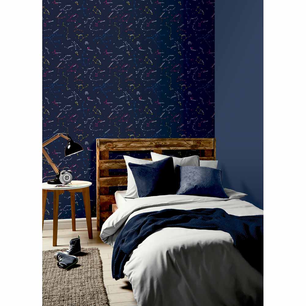 Arthouse Constellations Glitter Wallpaper Navy Image 2