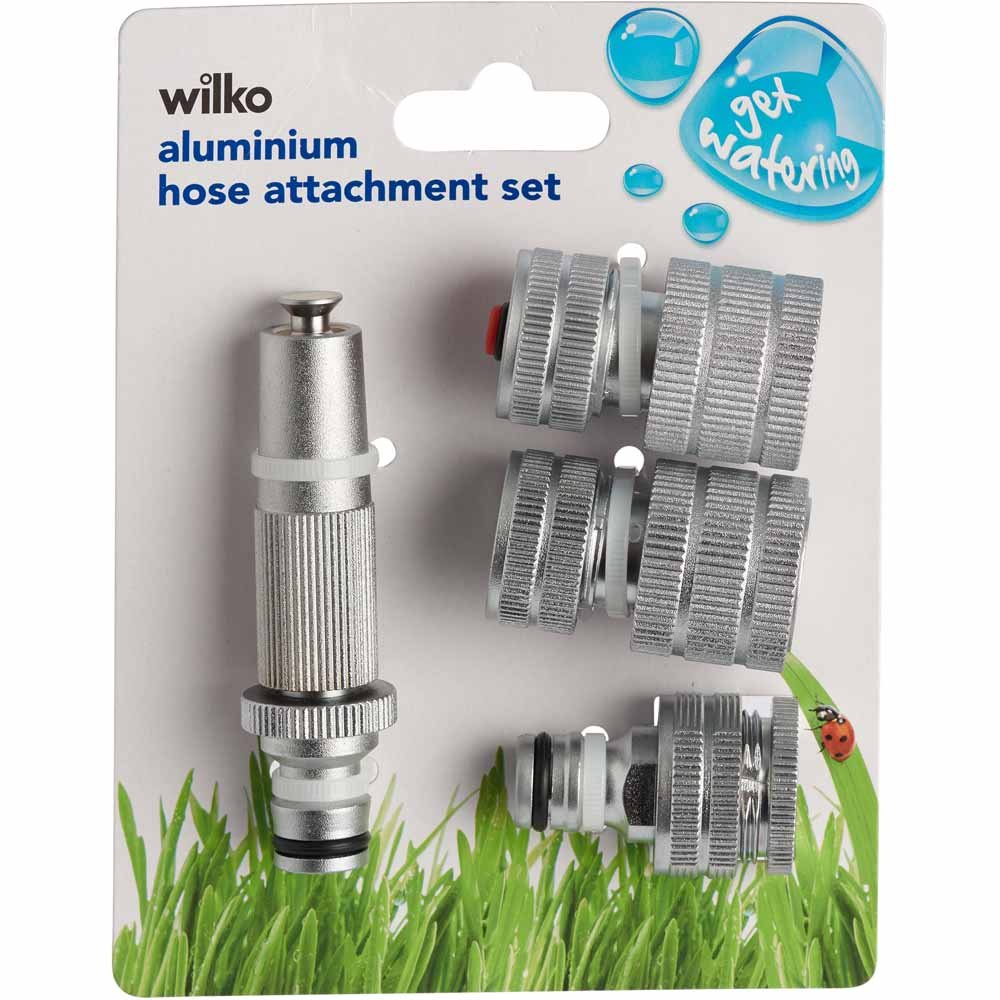 Wilko Aluminium Hose Attachment Set 4 Piece Wilko