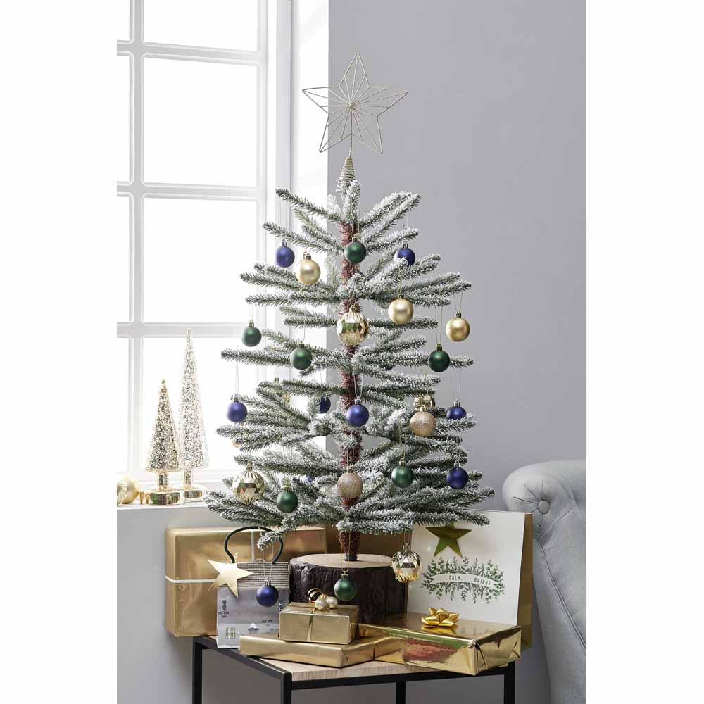 Wilko 3ft Flocked Potted Modern Christmas Tree Image 4