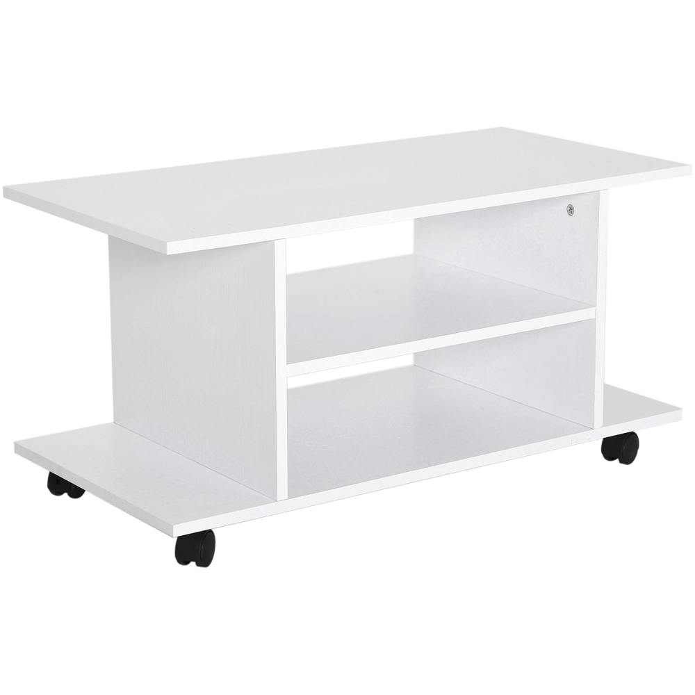 Portland 2 Shelf White TV Unit Image 2