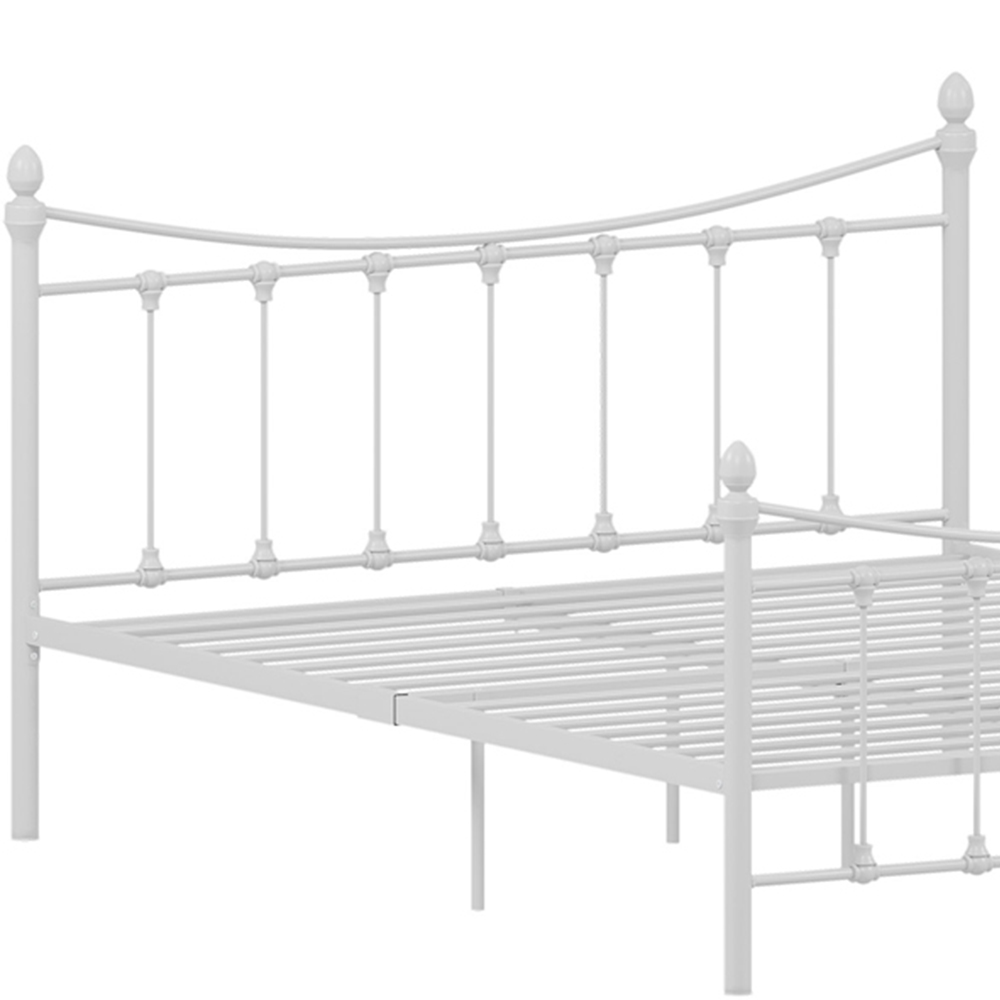Vida Designs Paris Double White Metal Bed Frame Image 3