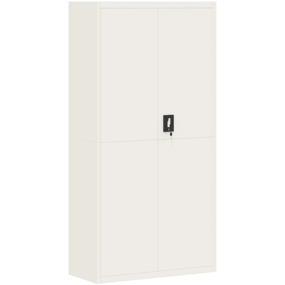 vidaXL 2 Door White Steel Tall File Cabinet Image 2
